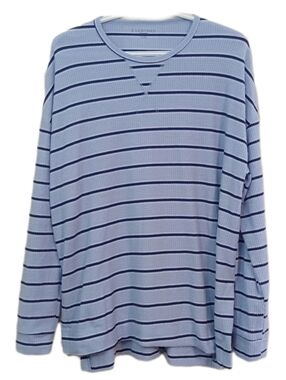 EVERYDAY Light Blue Striped Waffle Knit Long Sleeve Top